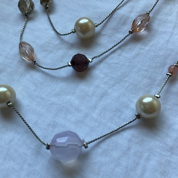 Lia Sophia- 3 tier bronze/clear/cream/chocolate colored beads- Necklace - Picture 3 of 7